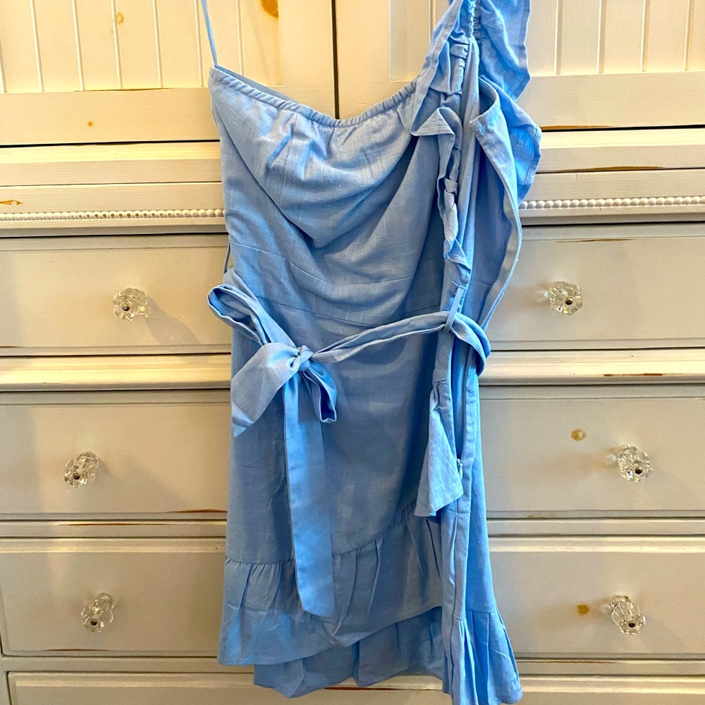 blue of the shoulder dress!